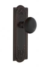 Nostalgic Warehouse 708999 - Nostalgic Warehouse Meadows Plate Passage Black Porcelain Door Knob in Timeless Bronze