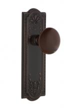 Nostalgic Warehouse 709012 - Nostalgic Warehouse Meadows Plate Passage Brown Porcelain Door Knob in Timeless Bronze