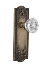 Nostalgic Warehouse 709038 - Nostalgic Warehouse Meadows Plate Passage Crystal Glass Door Knob in Antique Brass