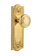 Nostalgic Warehouse 709051 - Nostalgic Warehouse Meadows Plate Passage Deco Door Knob in Unlacquered Brass