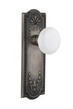 Nostalgic Warehouse 709205 - Nostalgic Warehouse Meadows Plate Passage White Porcelain Door Knob in Antique Pewter