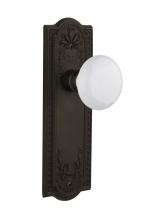 Nostalgic Warehouse 709206 - Nostalgic Warehouse Meadows Plate Passage White Porcelain Door Knob in Oil-Rubbed Bronze