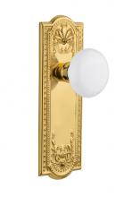 Nostalgic Warehouse 709207 - Nostalgic Warehouse Meadows Plate Passage White Porcelain Door Knob in Polished Brass