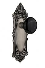 Nostalgic Warehouse 709862 - Nostalgic Warehouse Victorian Plate Passage Black Porcelain Door Knob in Antique Pewter