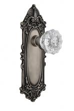 Nostalgic Warehouse 709888 - Nostalgic Warehouse Victorian Plate Passage Crystal Glass Door Knob in Antique Pewter