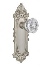 Nostalgic Warehouse 709891 - Nostalgic Warehouse Victorian Plate Passage Crystal Glass Door Knob in Satin Nickel