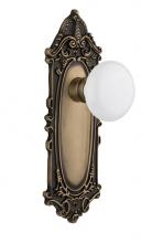 Nostalgic Warehouse 709983 - Nostalgic Warehouse Victorian Plate Passage White Porcelain Door Knob in Antique Brass