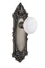 Nostalgic Warehouse 709984 - Nostalgic Warehouse Victorian Plate Passage White Porcelain Door Knob in Antique Pewter