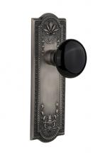 Nostalgic Warehouse 710015 - Nostalgic Warehouse Meadows Plate Passage Black Porcelain Door Knob in Antique Pewter