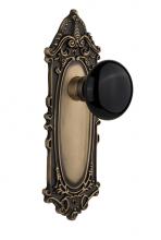 Nostalgic Warehouse 710035 - Nostalgic Warehouse Victorian Plate Passage Black Porcelain Door Knob in Antique Brass