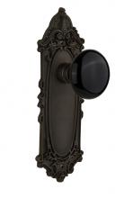 Nostalgic Warehouse 710038 - Nostalgic Warehouse Victorian Plate Passage Black Porcelain Door Knob in Oil-Rubbed Bronze