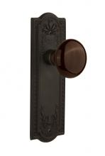 Nostalgic Warehouse 710745 - Nostalgic Warehouse Meadows Plate Privacy Brown Porcelain Door Knob in Oil-Rubbed Bronze