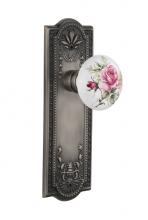 Nostalgic Warehouse 710895 - Nostalgic Warehouse Meadows Plate Passage White Rose Porcelain Door Knob in Antique Pewter