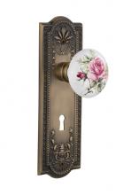 Nostalgic Warehouse 710948 - Nostalgic Warehouse Meadows Plate with Keyhole Passage White Rose Porcelain Door Knob in Antique B