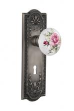 Nostalgic Warehouse 710949 - Nostalgic Warehouse Meadows Plate with Keyhole Passage White Rose Porcelain Door Knob in Antique P