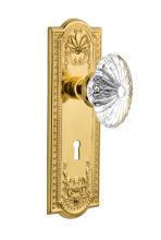 Nostalgic Warehouse 711305 - Nostalgic Warehouse Meadows Plate with Keyhole Passage Oval Fluted Crystal Glass Door Knob in Poli