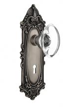 Nostalgic Warehouse 711410 - Nostalgic Warehouse Victorian Plate with Keyhole Passage Oval Clear Crystal Glass Door Knob in Ant