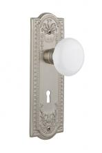 Nostalgic Warehouse 711450 - Nostalgic Warehouse Meadows Plate with Keyhole Passage White Porcelain Door Knob in Satin Nickel