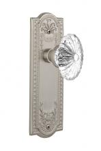 Nostalgic Warehouse 711779 - Nostalgic Warehouse Meadows Plate Passage Oval Fluted Crystal Glass Door Knob in Satin Nickel