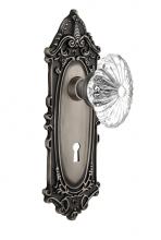 Nostalgic Warehouse 711850 - Nostalgic Warehouse Victorian Plate with Keyhole Passage Oval Fluted Crystal Glass Door Knob in An