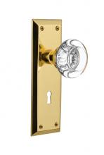 Nostalgic Warehouse 712061 - Nostalgic Warehouse New York Plate with Keyhole Passage Round Clear Crystal Glass Door Knob in Unl