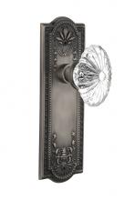 Nostalgic Warehouse 712063 - Nostalgic Warehouse Meadows Plate Privacy Oval Fluted Crystal Glass Door Knob in Antique Pewter