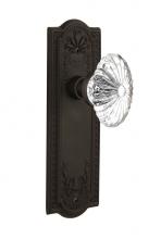 Nostalgic Warehouse 712065 - Nostalgic Warehouse Meadows Plate Privacy Oval Fluted Crystal Glass Door Knob in Oil-Rubbed Bronze