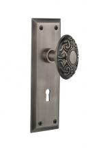 Nostalgic Warehouse 712093 - Nostalgic Warehouse New York Plate with Keyhole Passage Victorian Door Knob in Antique Pewter