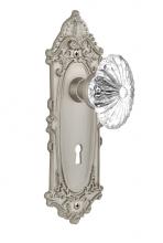 Nostalgic Warehouse 712142 - Nostalgic Warehouse Victorian Plate with Keyhole Privacy Oval Fluted Crystal Glass Door Knob in Sa