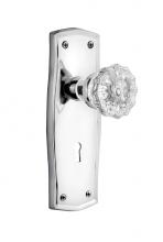 Nostalgic Warehouse 712247 - Nostalgic Warehouse Prairie Plate with Keyhole Passage Crystal Glass Door Knob in Bright Chrome