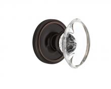 Nostalgic Warehouse 714521 - Nostalgic Warehouse Classic Rosette Privacy Oval Clear Crystal Glass Door Knob in Timeless Bronze
