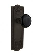 Nostalgic Warehouse 715078 - Nostalgic Warehouse Meadows Plate Privacy Black Porcelain Door Knob in Oil-Rubbed Bronze