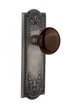 Nostalgic Warehouse 715084 - Nostalgic Warehouse Meadows Plate Privacy Brown Porcelain Door Knob in Antique Pewter