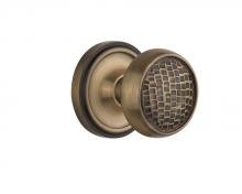 Nostalgic Warehouse 716430 - Nostalgic Warehouse Classic Rosette Single Dummy Craftsman Door Knob in Antique Brass