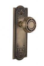 Nostalgic Warehouse 716610 - Nostalgic Warehouse Meadows Plate Passage Mission Door Knob in Antique Brass