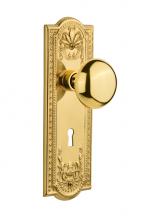 Nostalgic Warehouse 716995 - Nostalgic Warehouse Meadows Plate with Keyhole Passage New York Door Knob in Unlacquered Brass