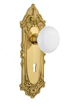 Nostalgic Warehouse 717128 - Nostalgic Warehouse Victorian Plate with Keyhole Privacy White Porcelain Door Knob in Unlacquered