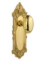 Nostalgic Warehouse 717896 - Nostalgic Warehouse Victorian Plate Privacy Homestead Door Knob in Polished Brass