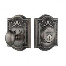 Nostalgic Warehouse 719041 - Nostalgic Warehouse Meadows Plate Single Cylinder Deadbolt in Antique Pewter