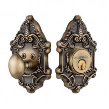 Nostalgic Warehouse 719098 - Nostalgic Warehouse Victorian Plate Single Cylinder Deadbolt in Antique Brass