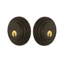 Nostalgic Warehouse 719114 - Nostalgic Warehouse Classic Rosette Double Cylinder Deadbolt in Oil_Rubbed Bronze