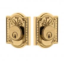 Nostalgic Warehouse 719170 - Nostalgic Warehouse Meadows Plate Double Cylinder Deadbolt in Unlacquered Brass