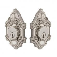 Nostalgic Warehouse 719234 - Nostalgic Warehouse Victorian Plate Double Cylinder Deadbolt in Satin Nickel