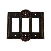 Nostalgic Warehouse 719643 - Nostalgic Warehouse Meadows Switch Plate with Triple Rocker in Timeless Bronze