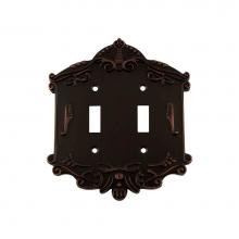 Nostalgic Warehouse 719651 - Nostalgic Warehouse Victorian Switch Plate with Double Toggle in Timeless Bronze