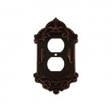 Nostalgic Warehouse 719656 - Nostalgic Warehouse Victorian Switch Plate with Outlet in Timeless Bronze