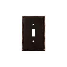 Nostalgic Warehouse 719674 - Nostalgic Warehouse Rope Switch Plate with Single Toggle in Timeless Bronze