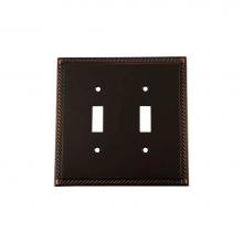 Nostalgic Warehouse 719675 - Nostalgic Warehouse Rope Switch Plate with Double Toggle in Timeless Bronze