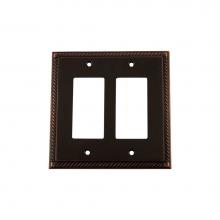 Nostalgic Warehouse 719678 - Nostalgic Warehouse Rope Switch Plate with Double Rocker in Timeless Bronze