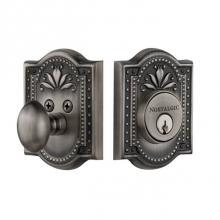 Nostalgic Warehouse 726009 - Nostalgic Warehouse Meadows Plate Single Cylinder Deadbolt in Antique Pewter